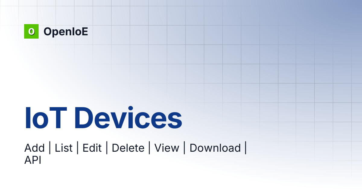 IoT Devices | OpenIoE